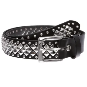 1 1/2" Unisex Snap On Nail Heads Punk Rock Star Studded Solid Leather Belt