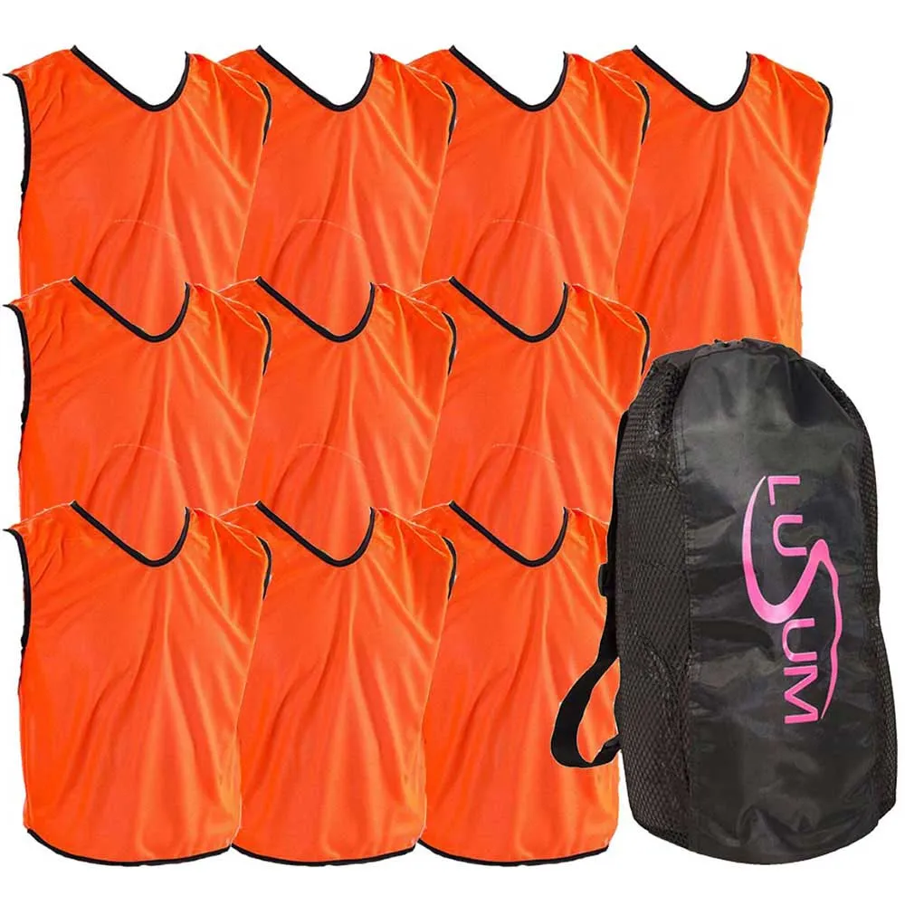 10 x PT Mesh Sports Bibs With Bag