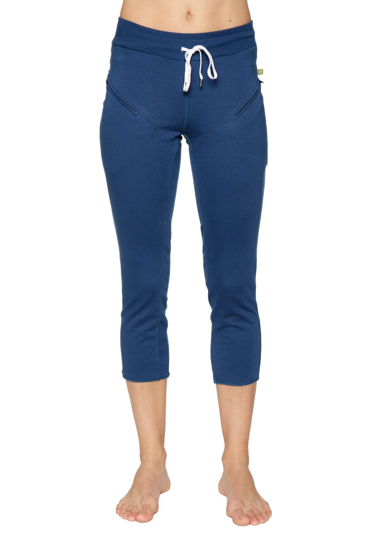 4/5 Length Zipper Pocket Capri Yoga Pant (Royal)