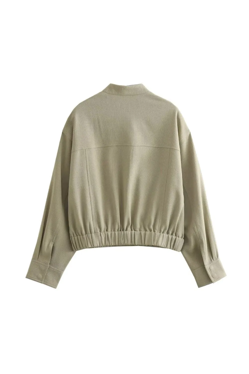 'Aubrey' Cropped Linen-Cotton Blend Jacket