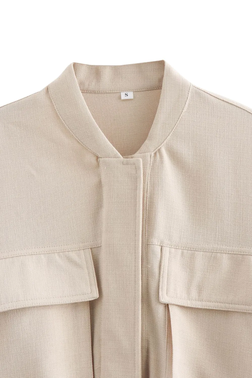 'Aubrey' Cropped Linen-Cotton Blend Jacket