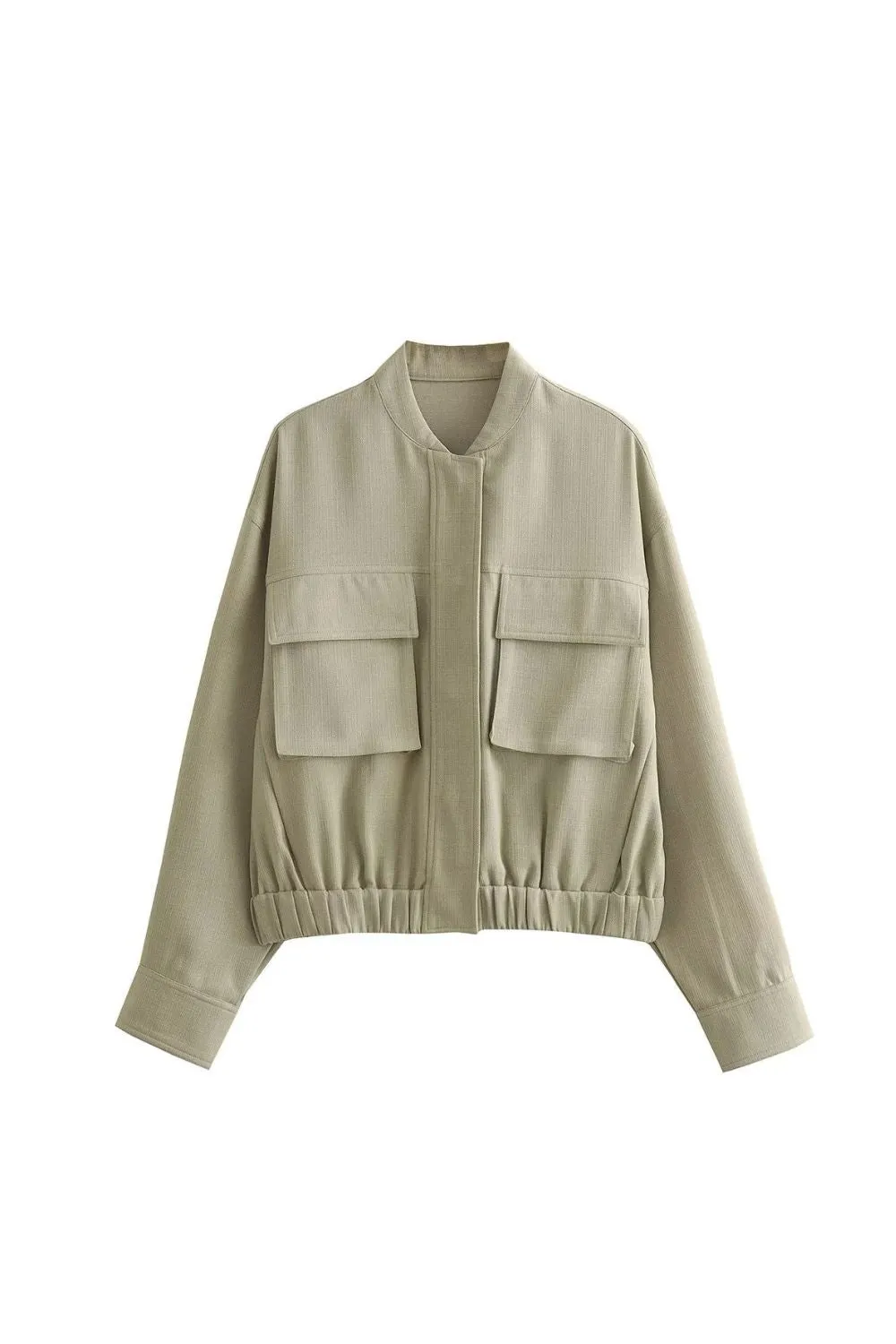 'Aubrey' Cropped Linen-Cotton Blend Jacket