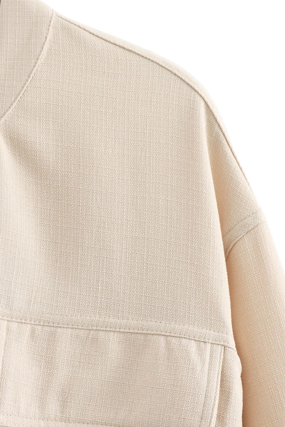 'Aubrey' Cropped Linen-Cotton Blend Jacket