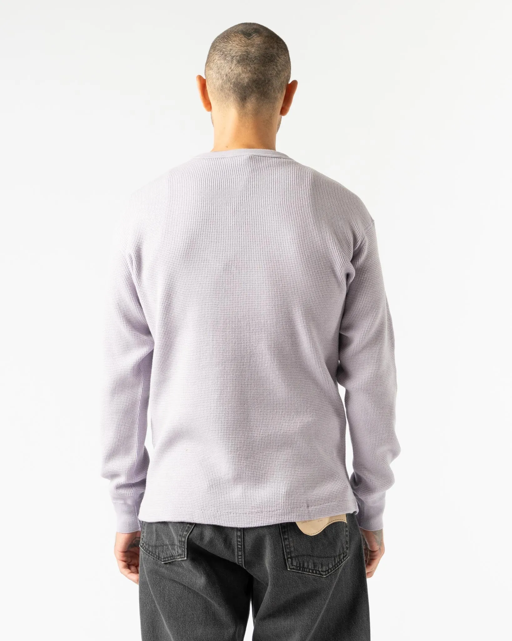 Auralee Wool Cotton Thermal Pullover in Light Purple