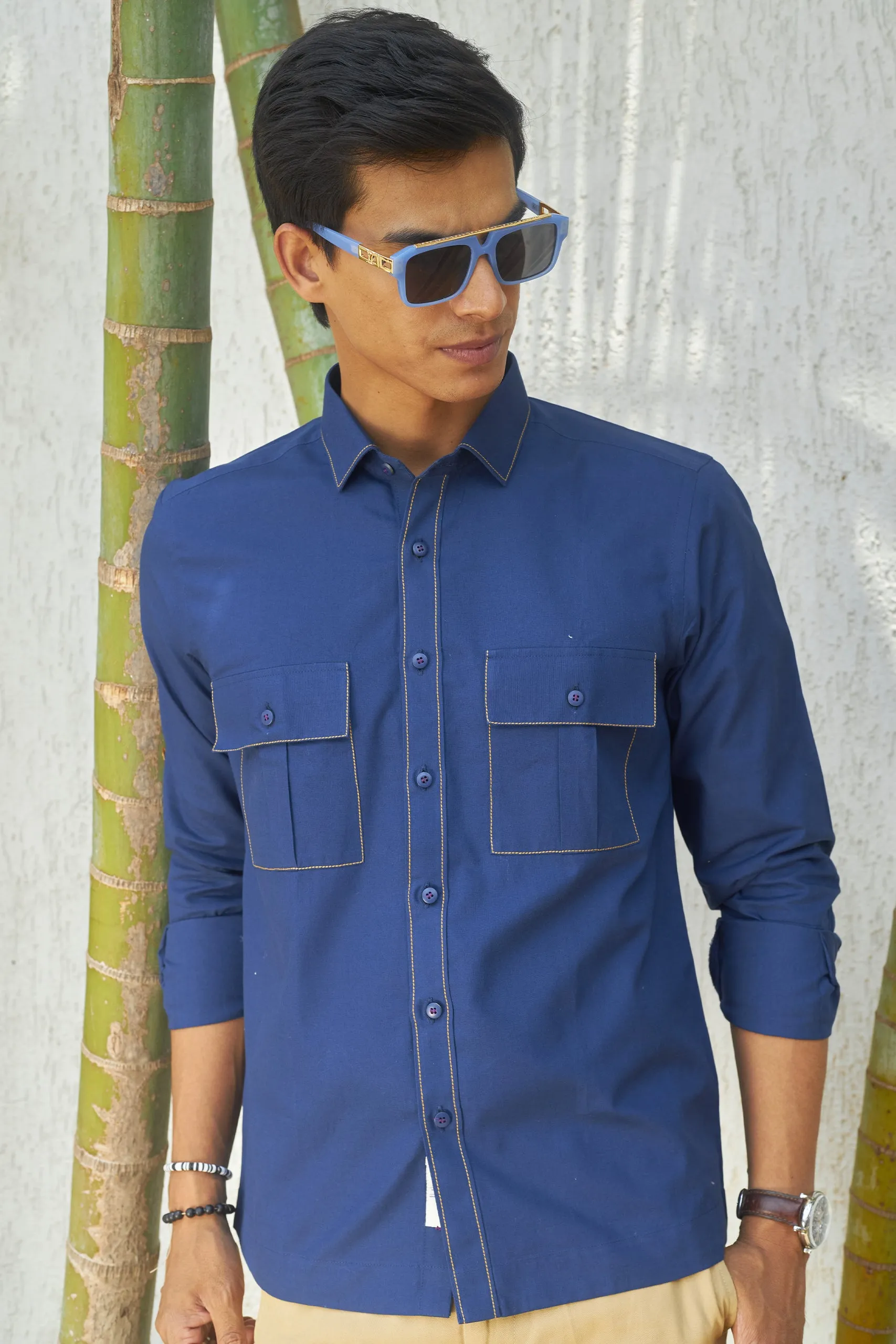 Azure Blue Safari Shirt