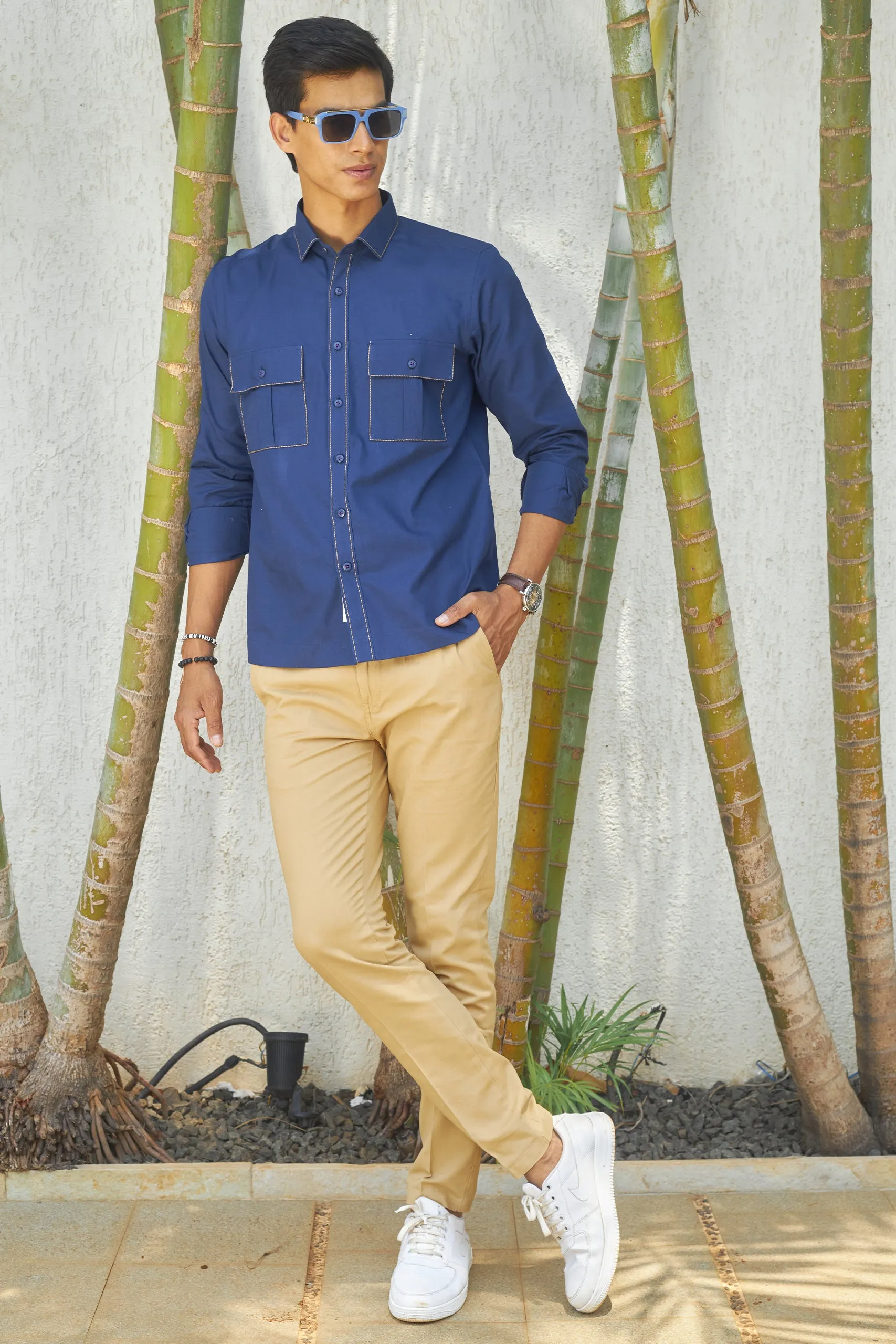 Azure Blue Safari Shirt