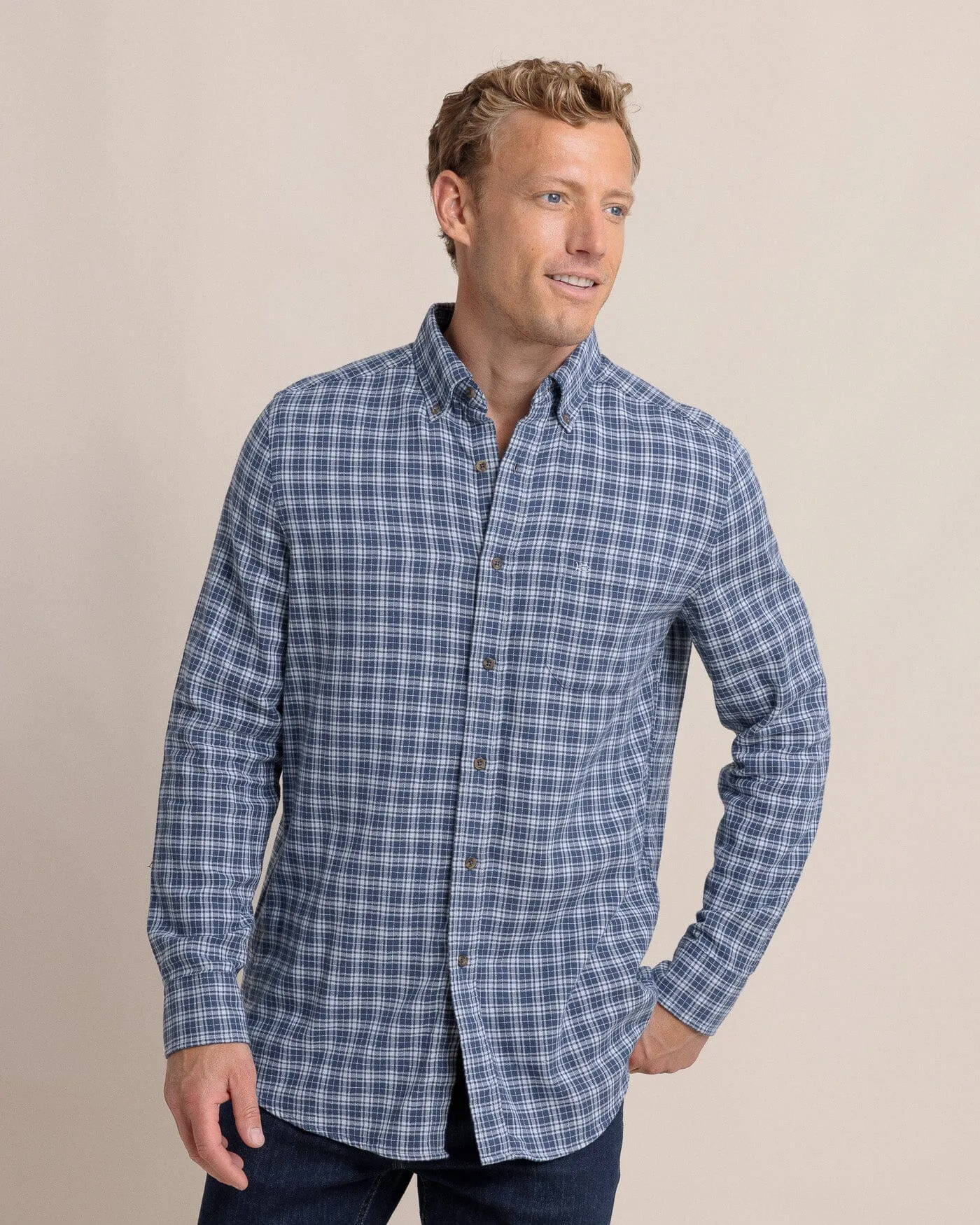 Barnwell Plaid Long Sleeve Sport Shirt