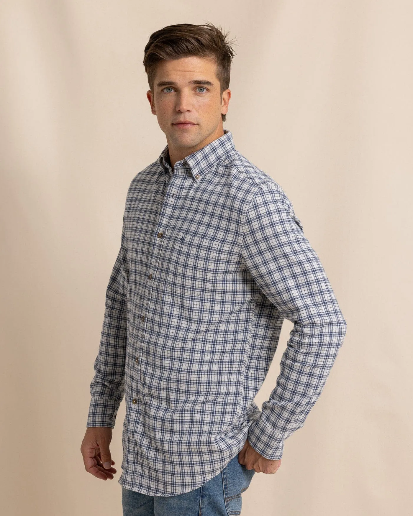 Barnwell Plaid Long Sleeve Sport Shirt