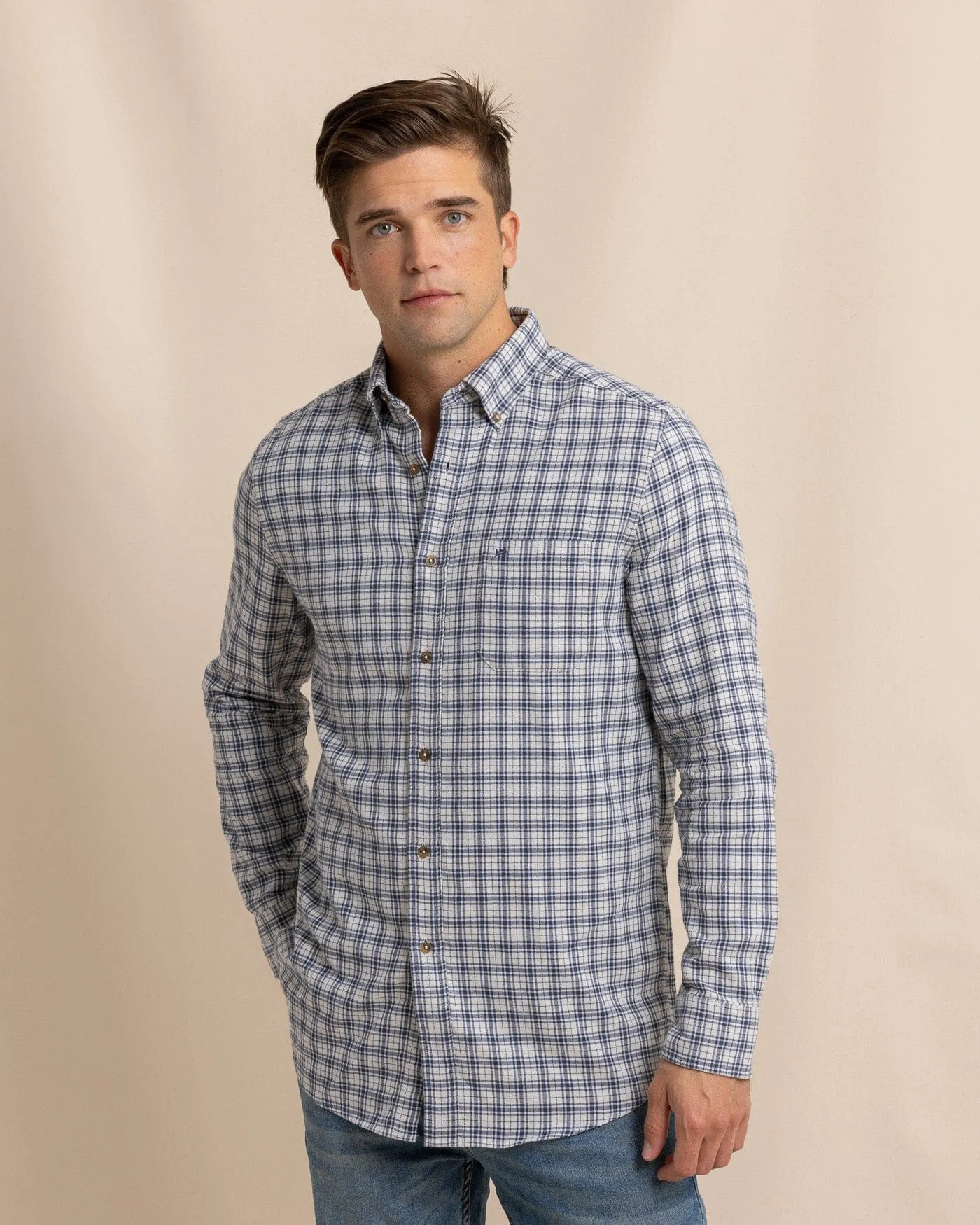 Barnwell Plaid Long Sleeve Sport Shirt