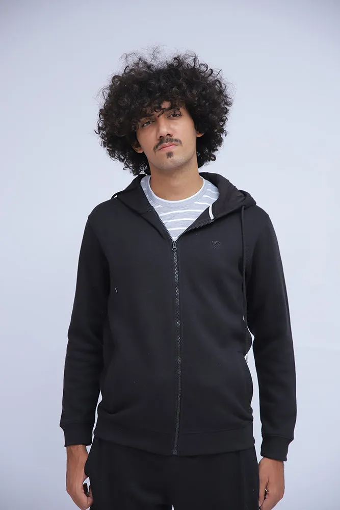 Black Zipper Hoodie