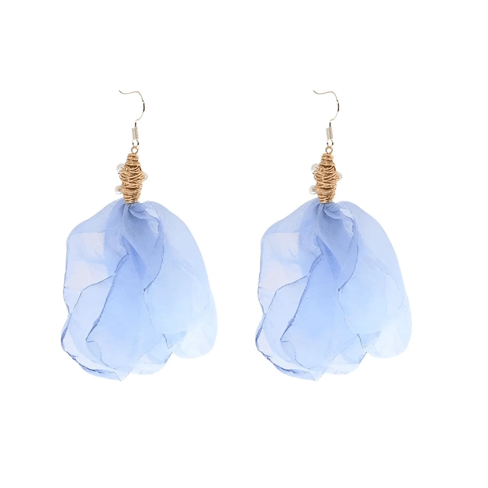 Boho-Chic Tulle Cloth Women's Flower Earrings - "Must Have*