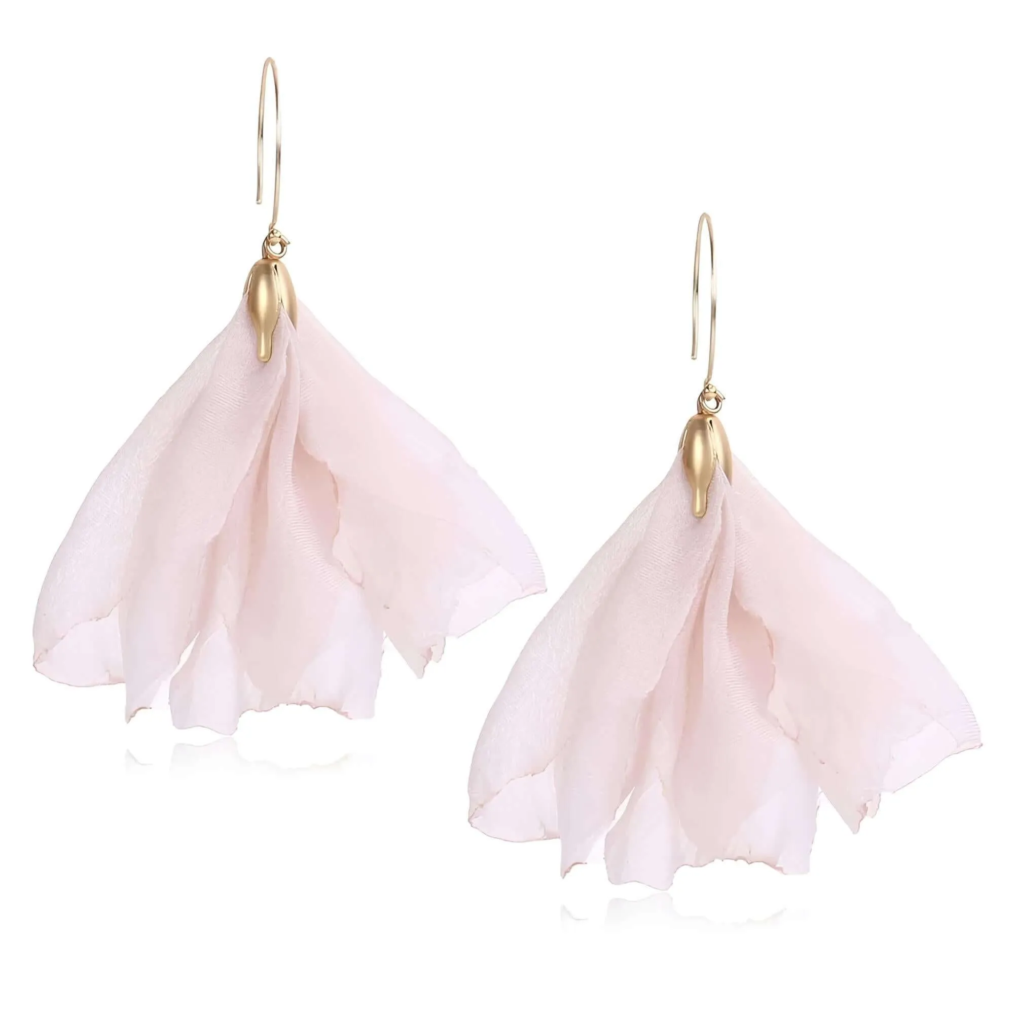 Boho-Chic Tulle Cloth Women's Flower Earrings - "Must Have*