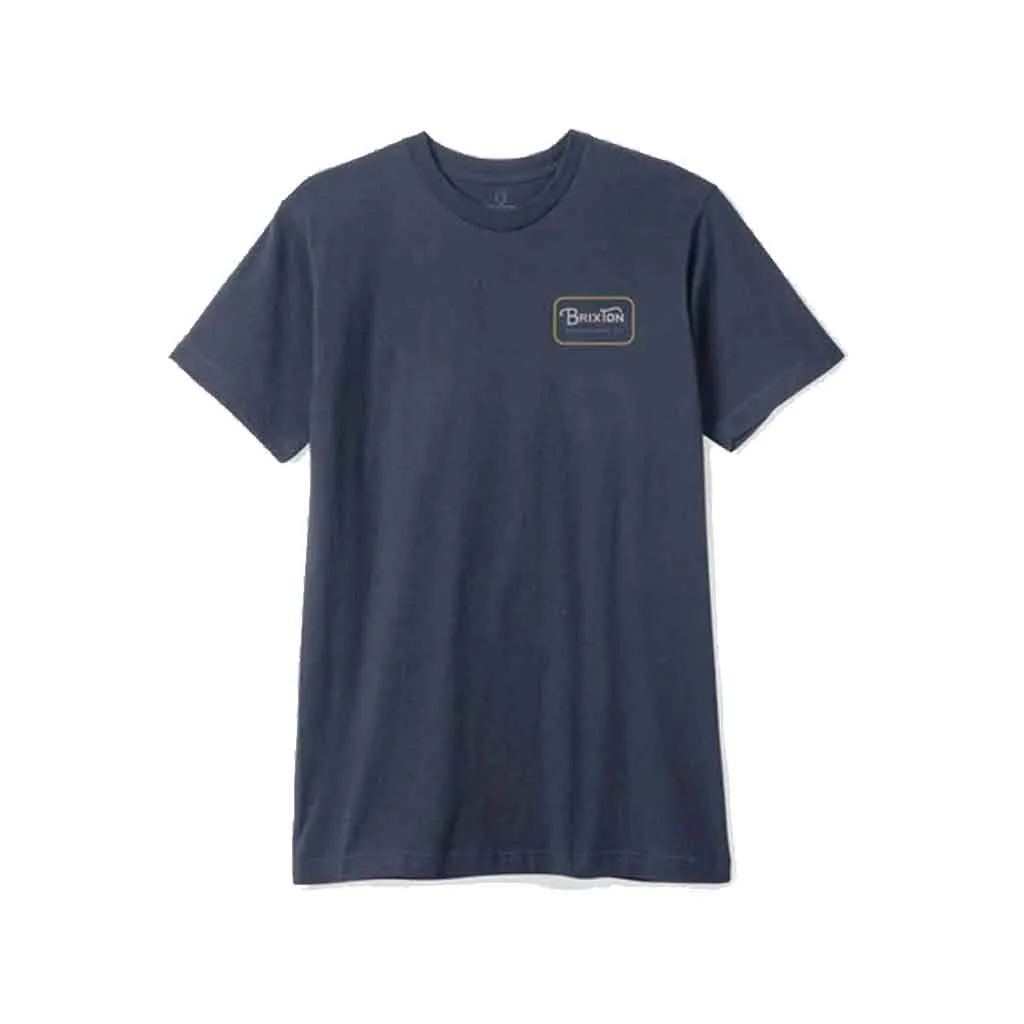 Brixton Grade S/S Standard T-shirt - Washed Navy/Beige/Washed Copper