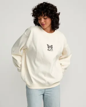 Butterfly Baggie Crew Sweatshirt - Cloud