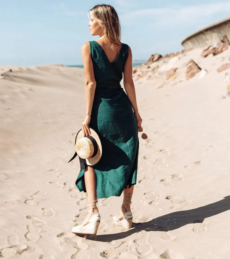 Casual Sleeveless Wrap Dress