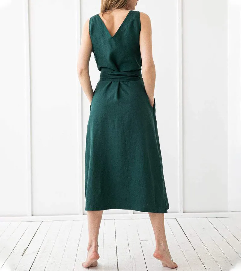 Casual Sleeveless Wrap Dress