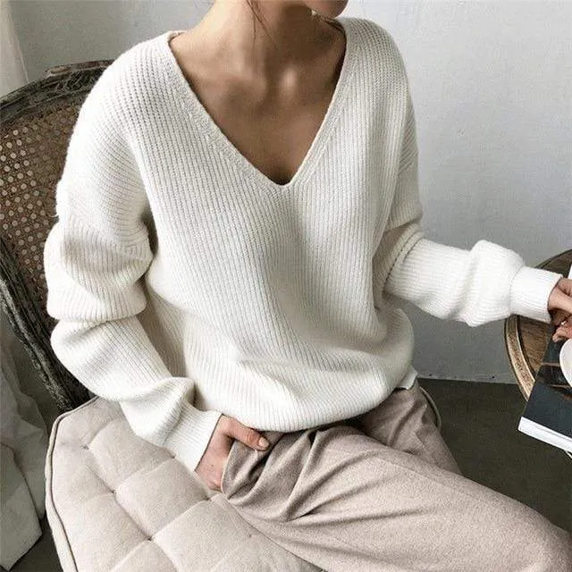 Casual V Neck Sweater