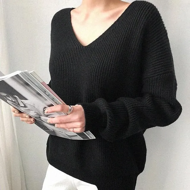 Casual V Neck Sweater