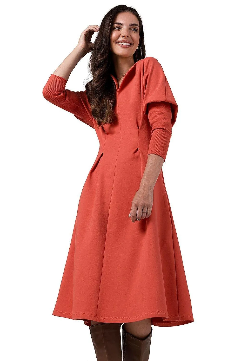 Chic Batwing Knit Elegance Dress