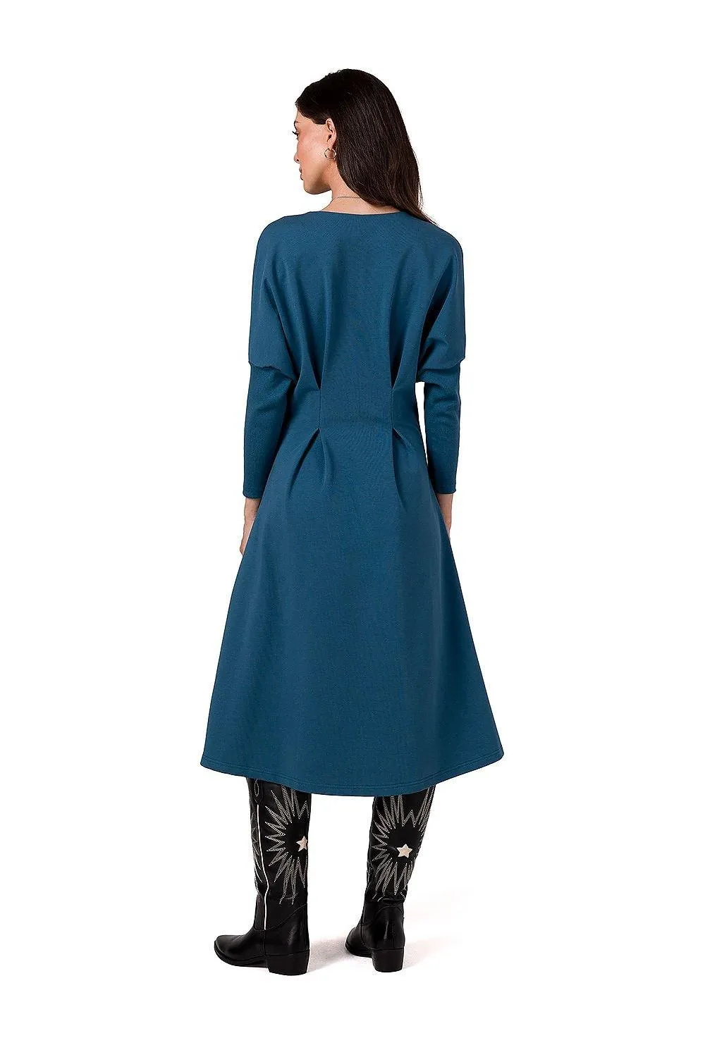 Chic Batwing Knit Elegance Dress