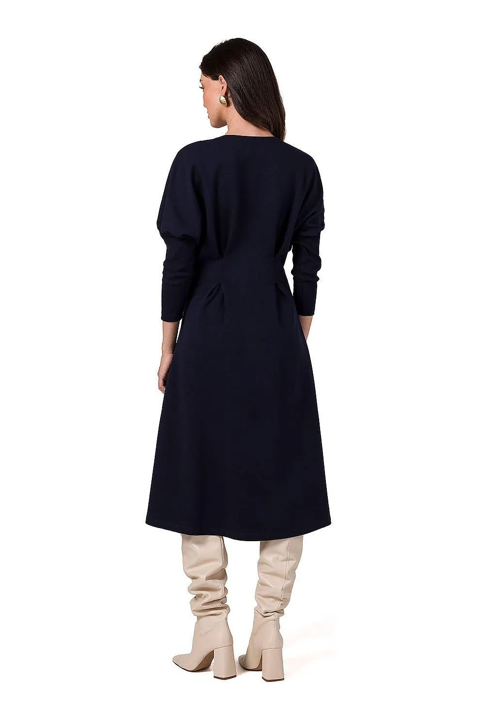 Chic Batwing Knit Elegance Dress