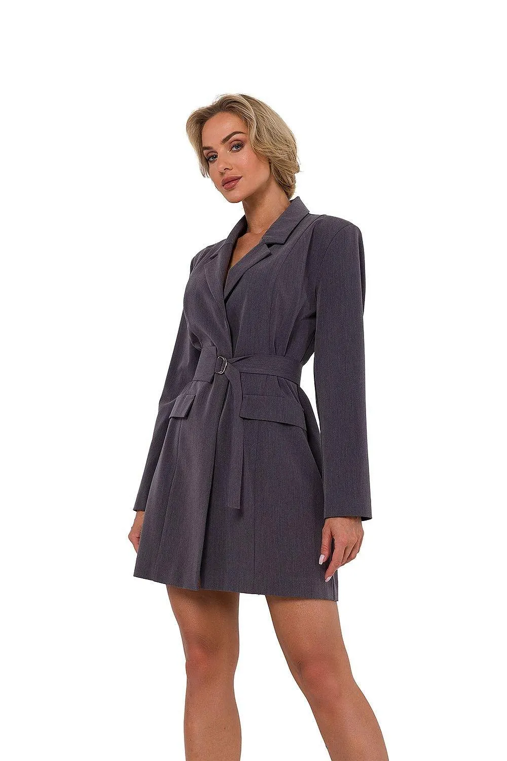 Chic Belted Jacket Dress Ensemble