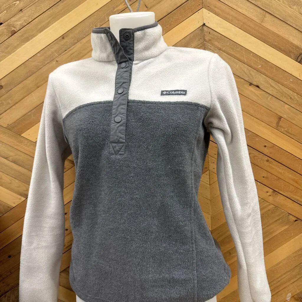 Columbia Women's Fleece Pullover Jacket: Gray/White-women-XS