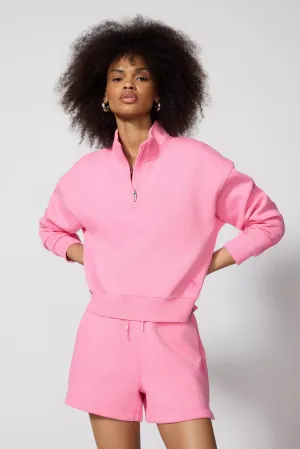 Comfort Fleece 1/4 Zip  - Sachet Pink