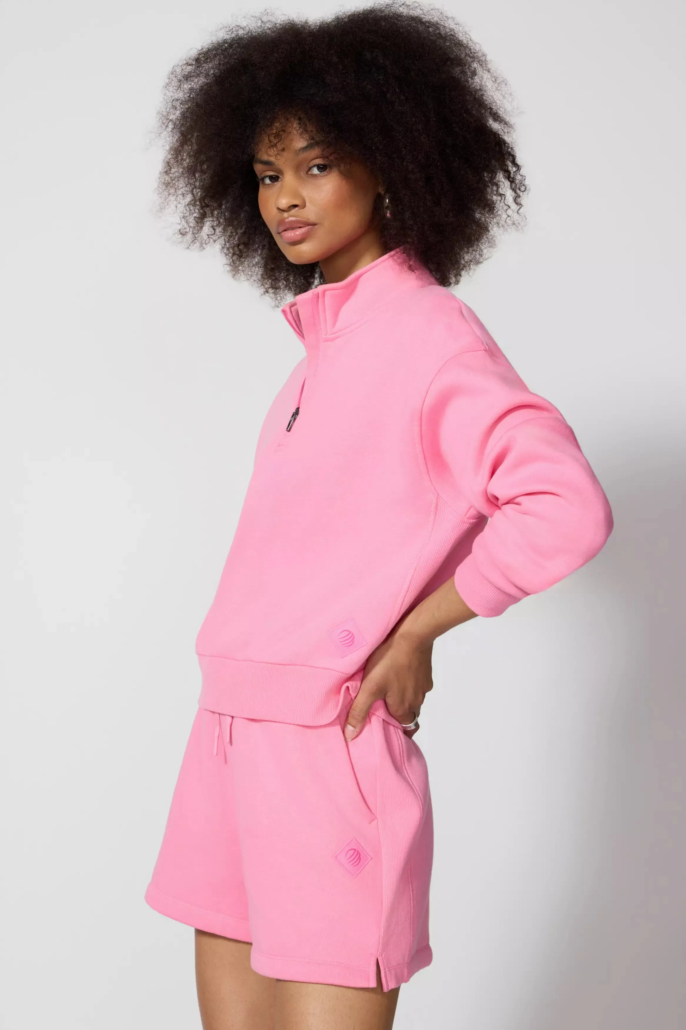 Comfort Fleece 1/4 Zip  - Sachet Pink