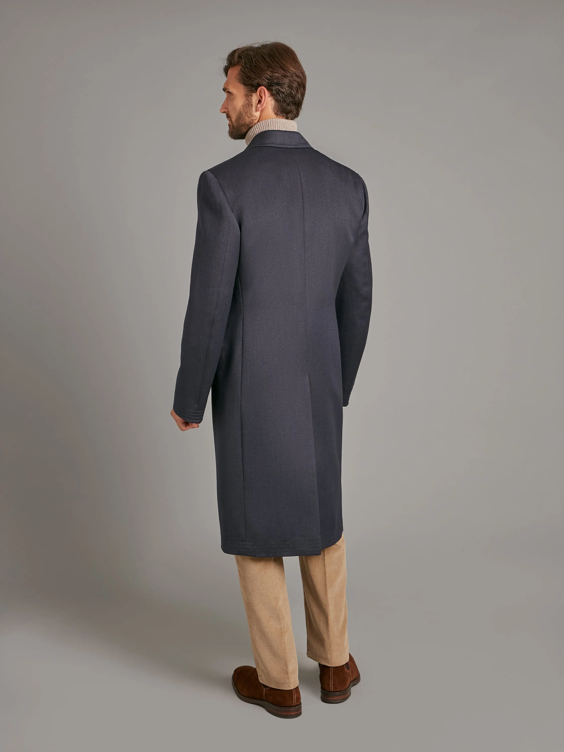 Covert Coat, Covert Collar - Navy