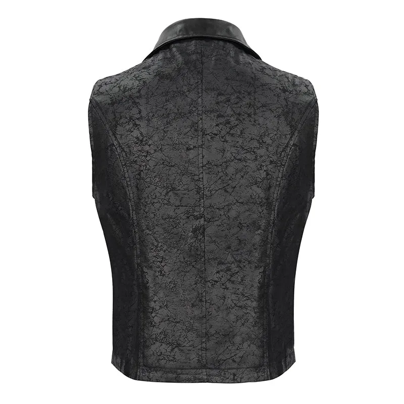 Cracked Rubberized Vegan Leather Vest