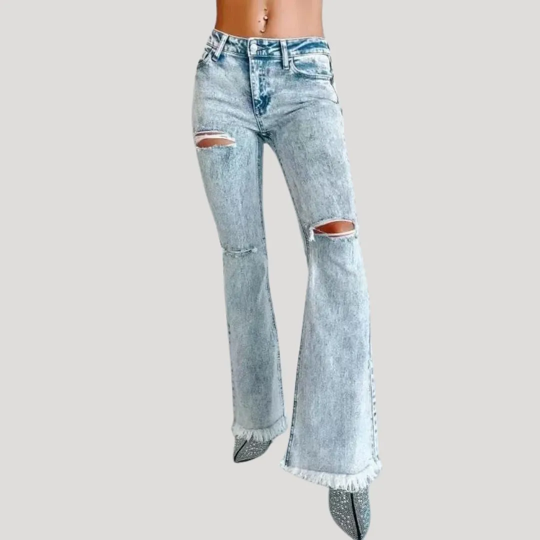 Ebica Jeans | Casual Geripte Flared Jeans