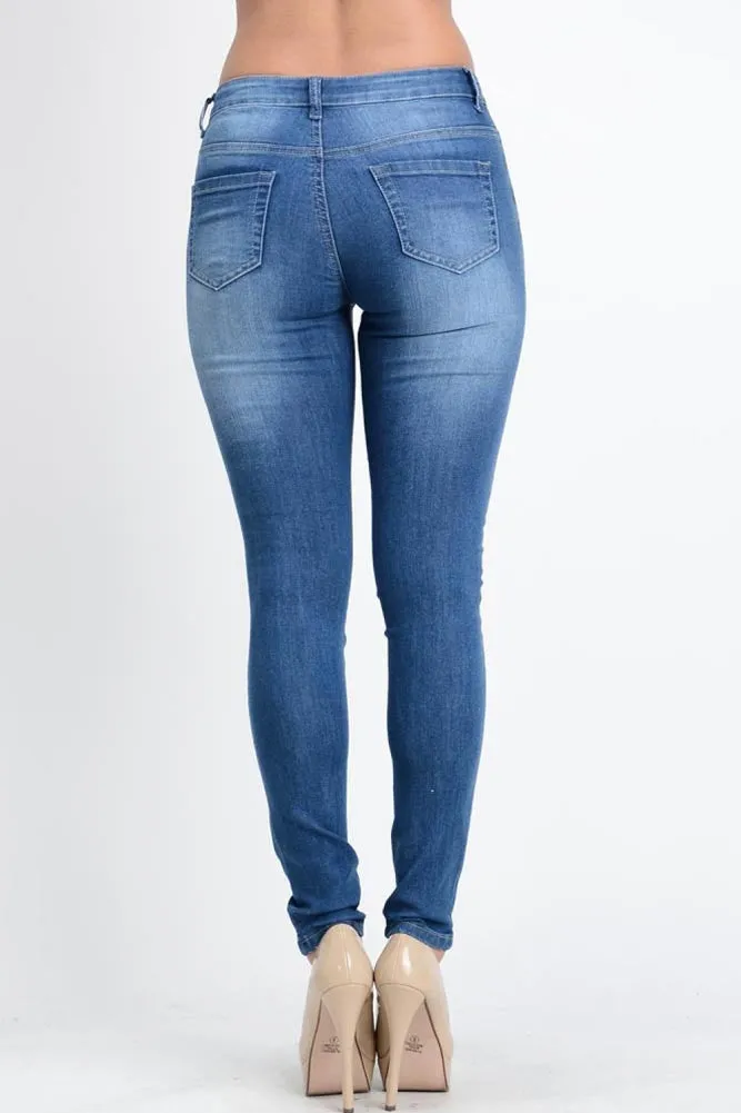 Faded Destroyed Skinny Fit Jeans