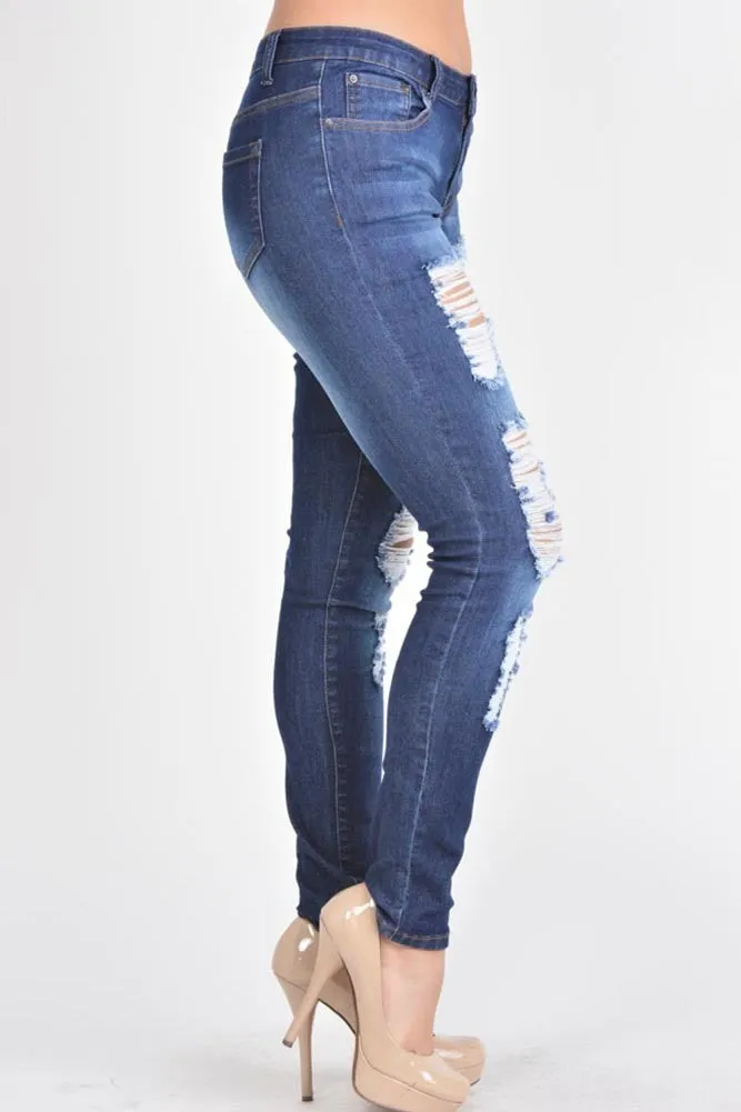 Faded Destroyed Skinny Fit Jeans