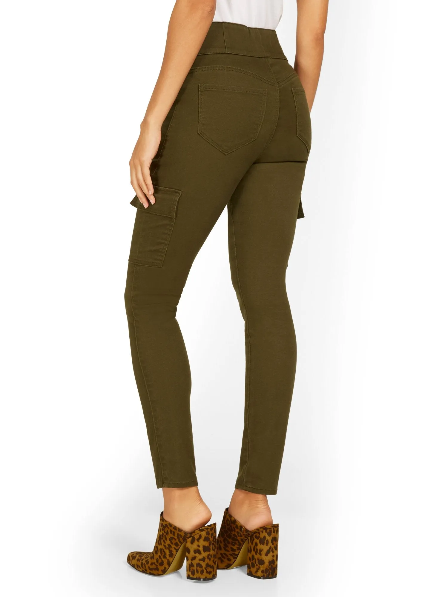 Feel Good High-Waisted No-Gap Pull-On Super-Skinny Cargo Jeans