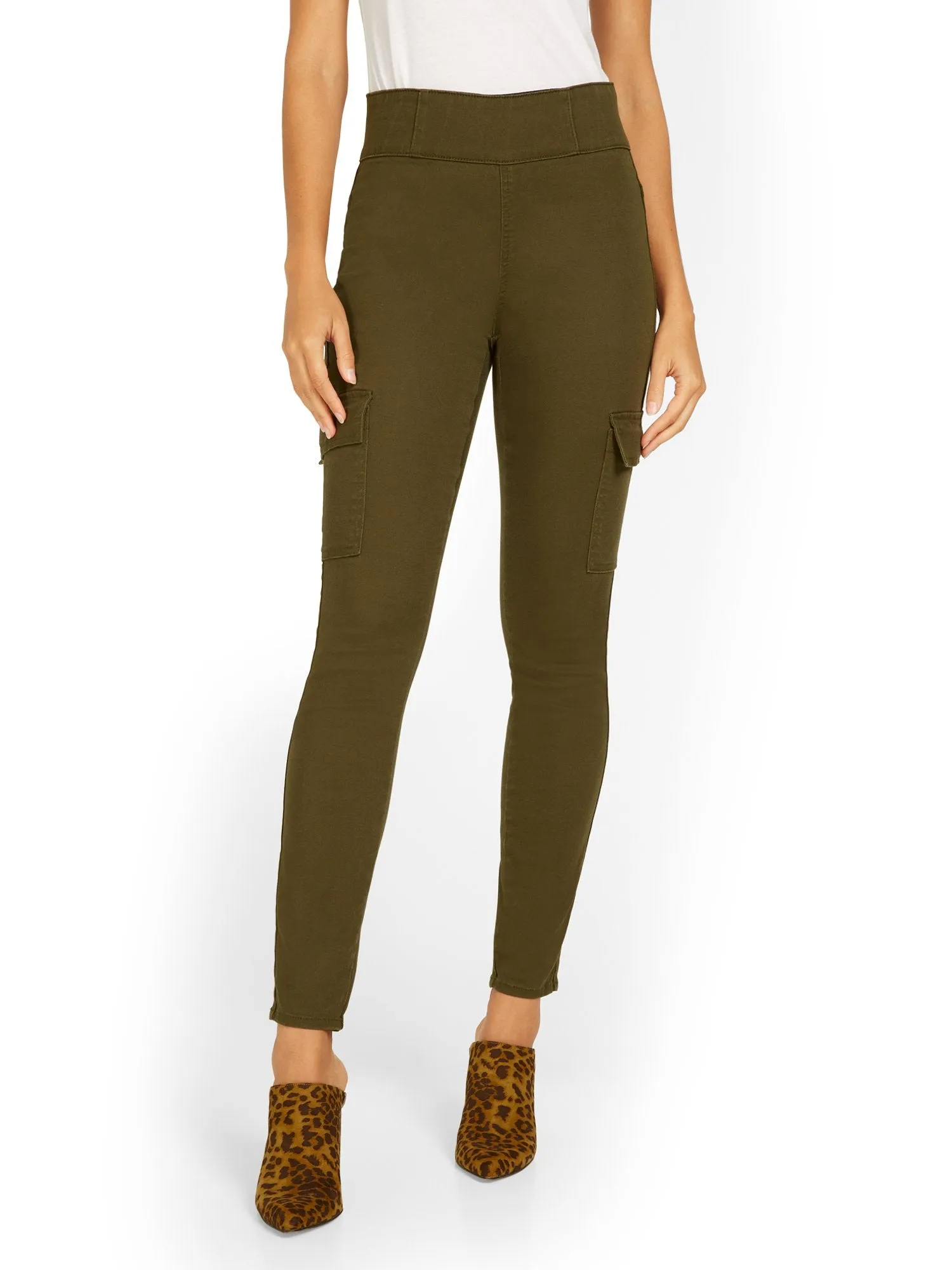 Feel Good High-Waisted No-Gap Pull-On Super-Skinny Cargo Jeans