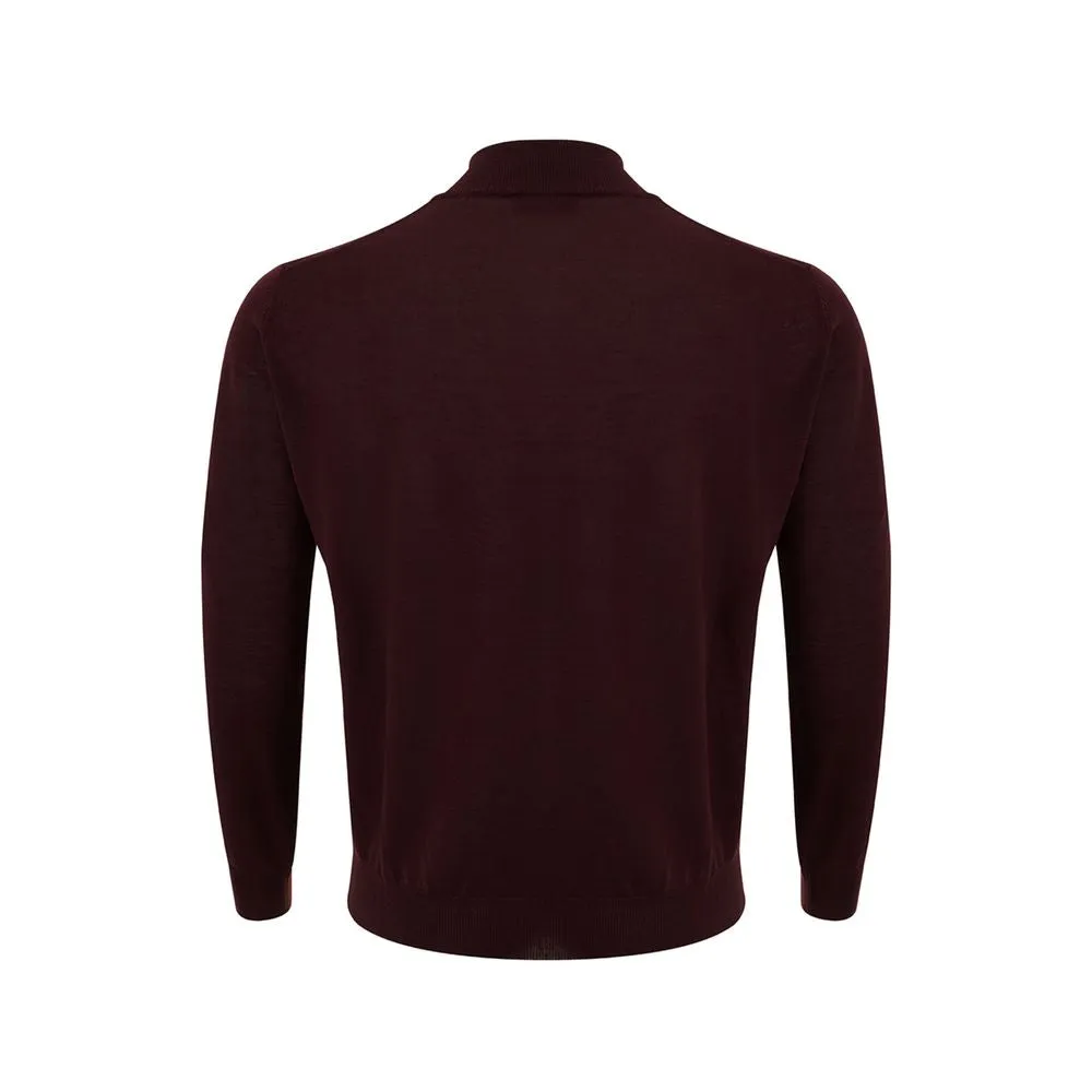 FERRANTE Elegant Red Woolen Luxury Sweater for Men