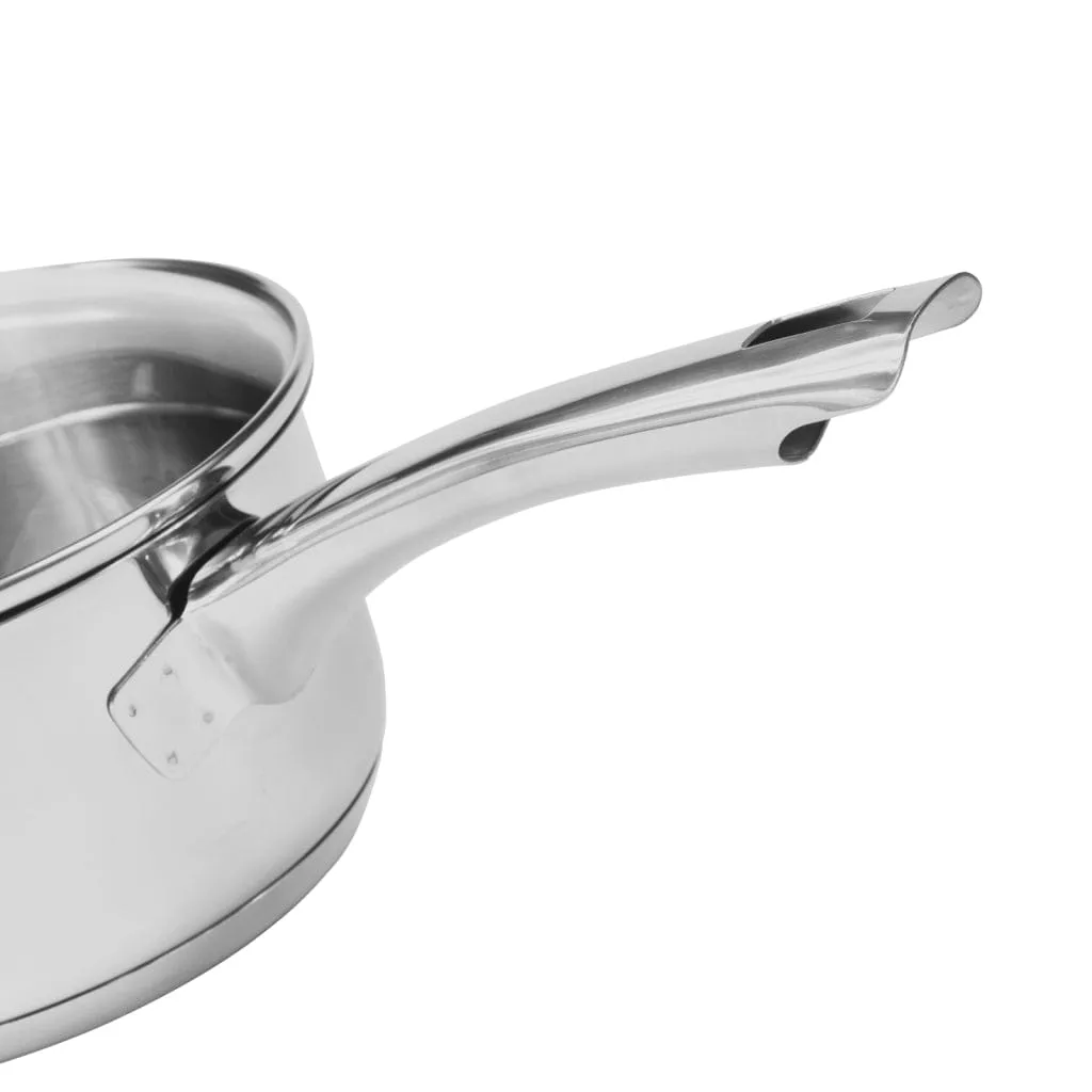 Fissman Sauce Pan With Glass Lid Stainless Steel Elegance Series 16x8cm/1.6LTR Silver/Clear