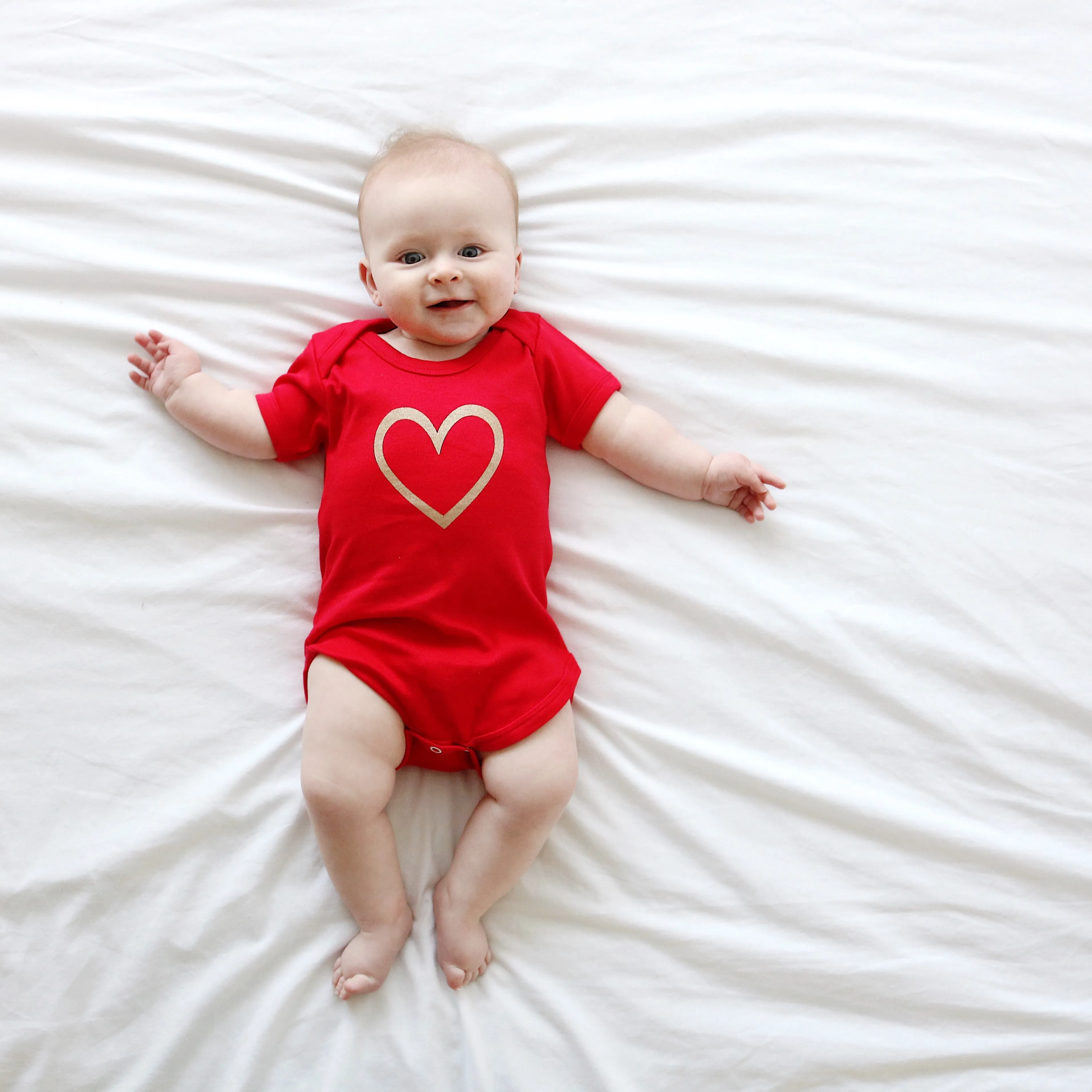 Gold Heart Baby Vest