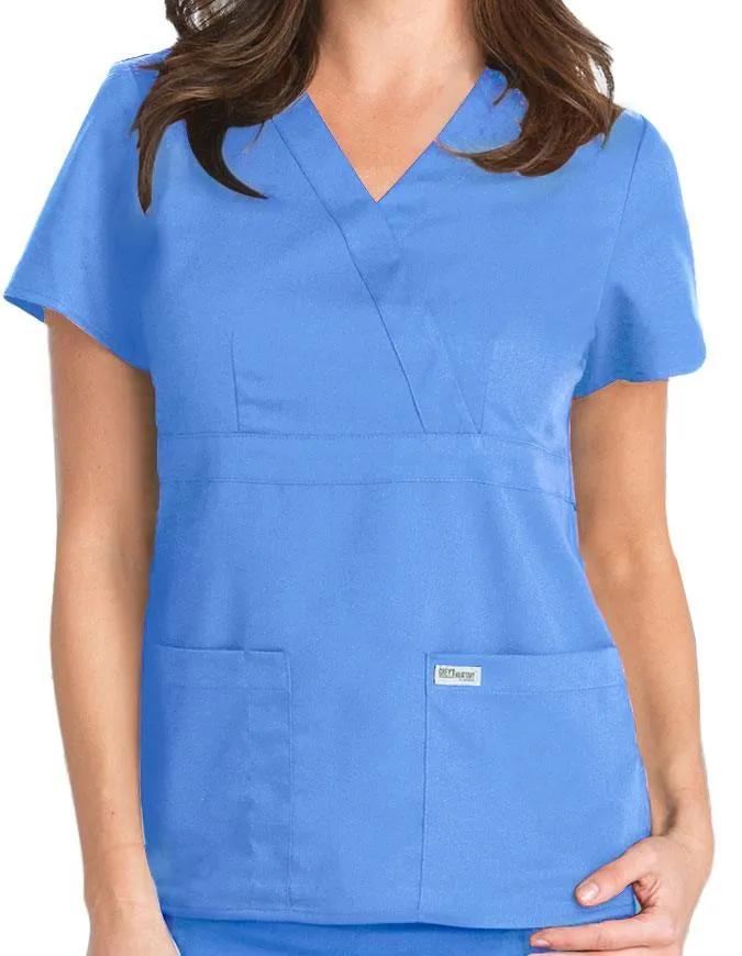 Grey's Anatomy 25.5 Inch Women's Mock Wrap Nurse Scrub Top