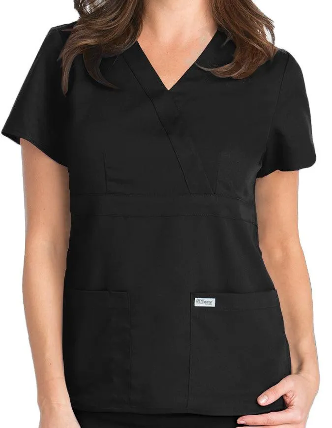 Grey's Anatomy 25.5 Inch Women's Mock Wrap Nurse Scrub Top