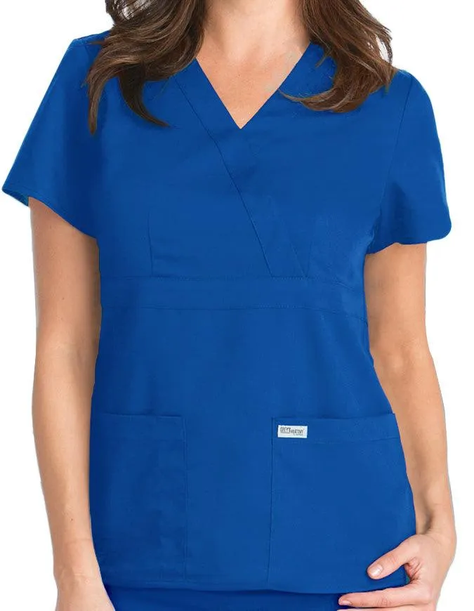 Grey's Anatomy 25.5 Inch Women's Mock Wrap Nurse Scrub Top