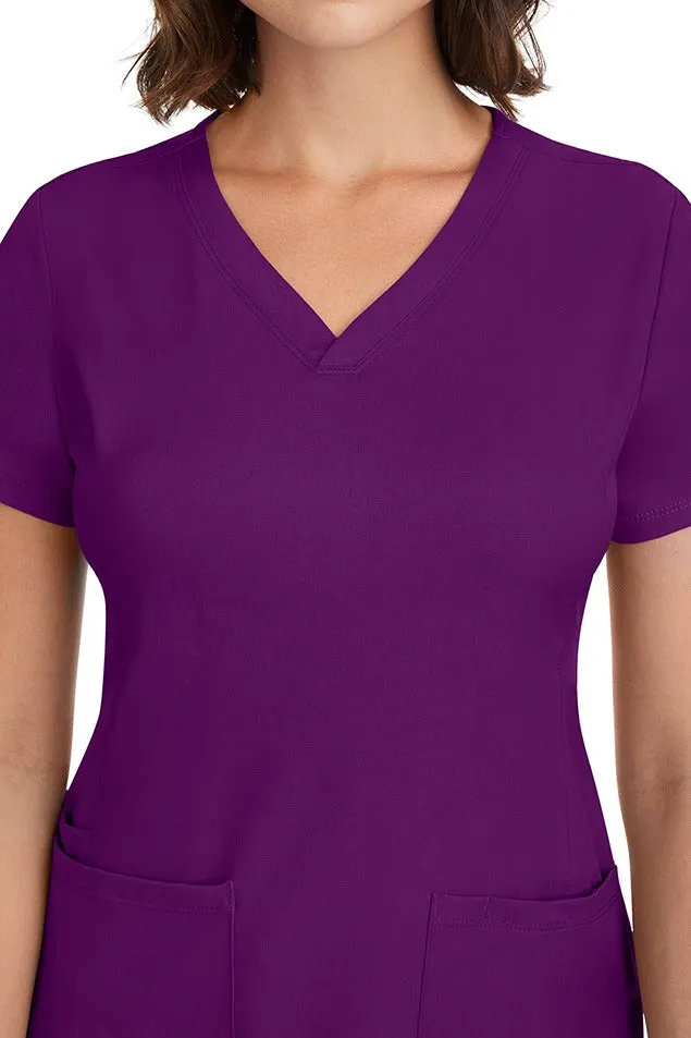 HH Works Women's Scrub Set Monica Top & Petite Rebecca Pant | Eggplant