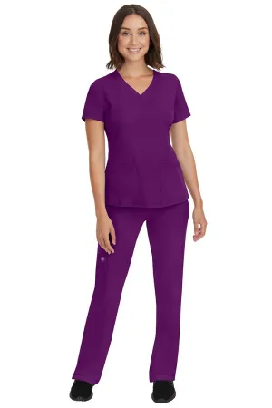 HH Works Women's Scrub Set Monica Top & Petite Rebecca Pant | Eggplant