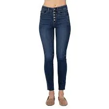 HI-RISE Button Fly Cut Off Skinny Jeans Judy Blue