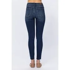 HI-RISE Button Fly Cut Off Skinny Jeans Judy Blue