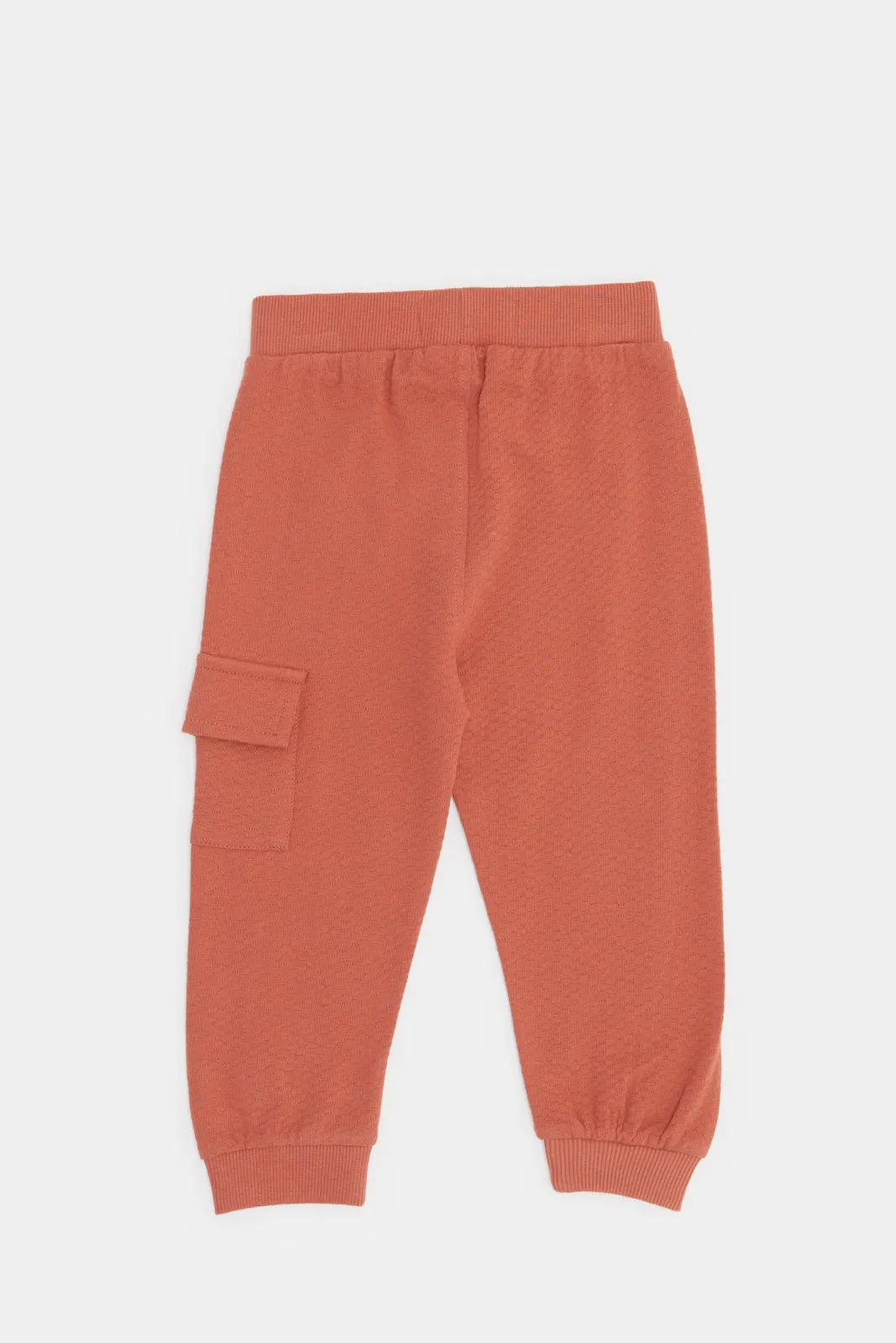 Infant Boys Rust Jacquard Jogger Pants