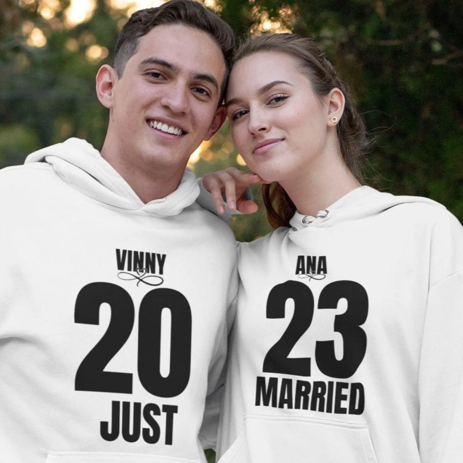 Just Married [Name & Year]: Custom Matching Set for Couples' Celebration Outfits