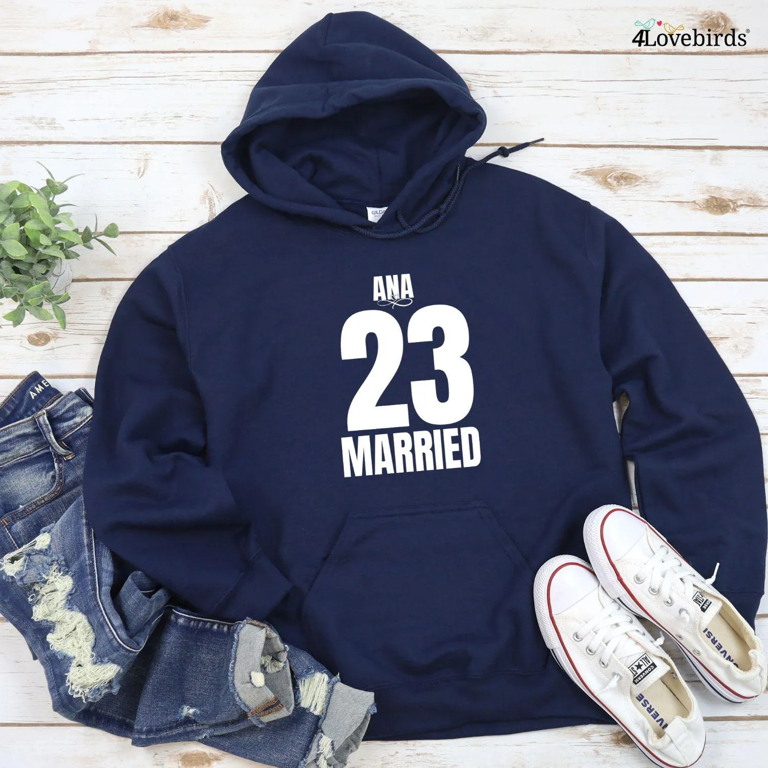 Just Married [Name & Year]: Custom Matching Set for Couples' Celebration Outfits