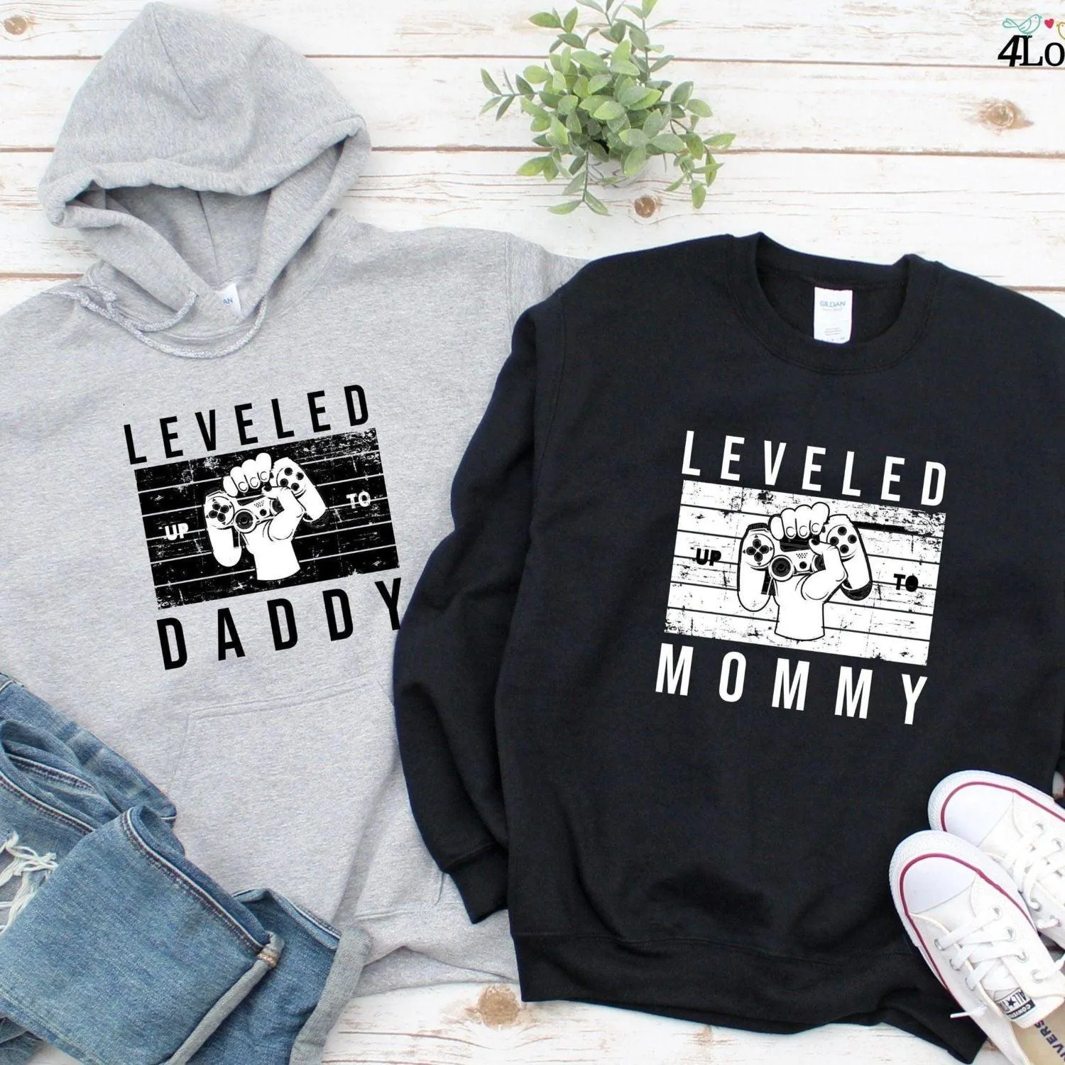 Leveled Up To Daddy/Mommy - Gamer Couples Matching Outfit